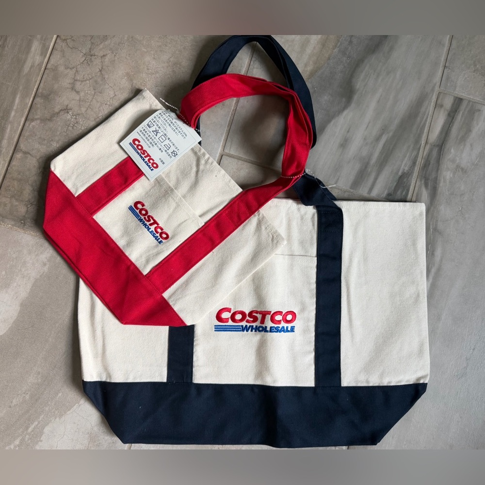 COSTCO JAPAN CANVAS TOTE BAG SET of 2 *BRAND NEW